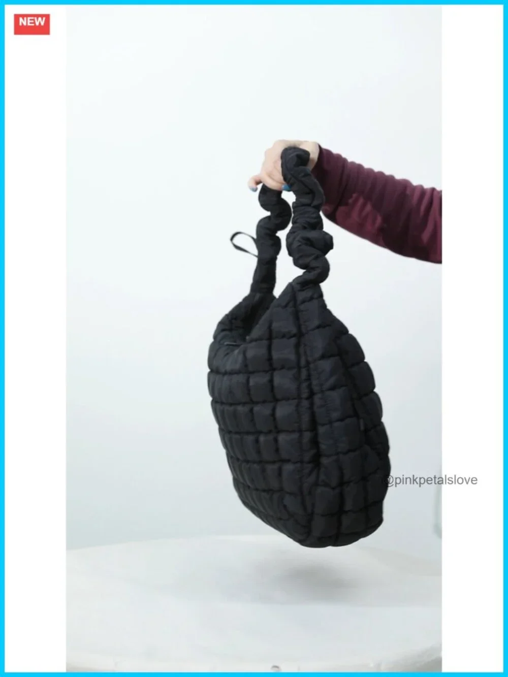 Quilted Nylon Puffer Tote Bag Crossbody Hobo Large Shoulder Bag